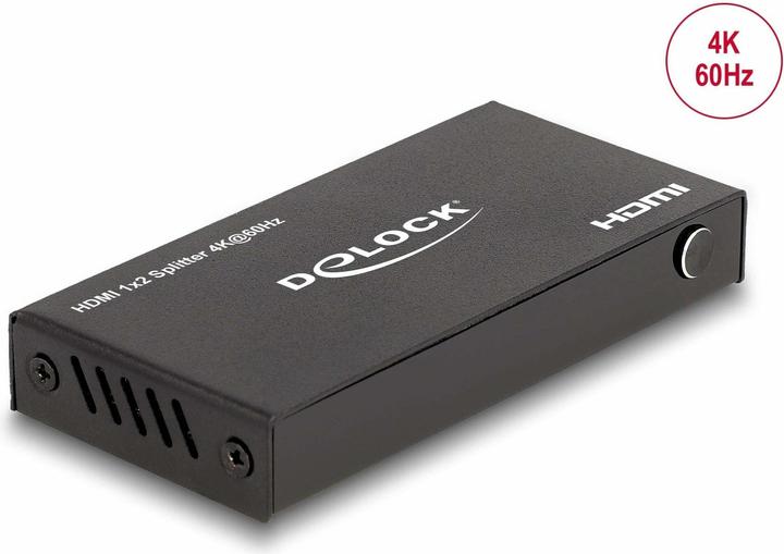 Actual product image Delock HDMI splitter 1 x HDMI in to 2 x HDMI out 4K 60 Hz wi
