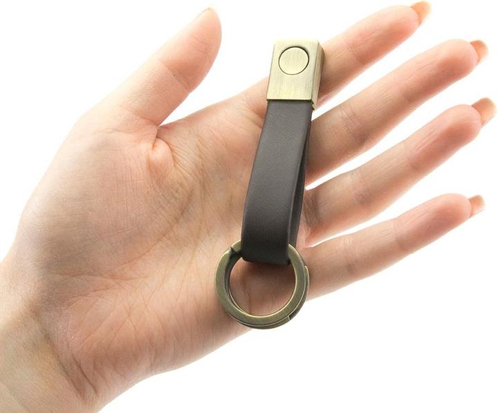 Produktbild Troika TWISTER ANTIK Schlüsselhalter Lederschlaufe mit "TWIST-Verschluss", braun/antik gold
