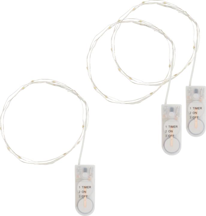Produktbild VBS Micro-LED-Lichterkette, mit Timer, 10 LEDs, 3 Stück (0.82 m)