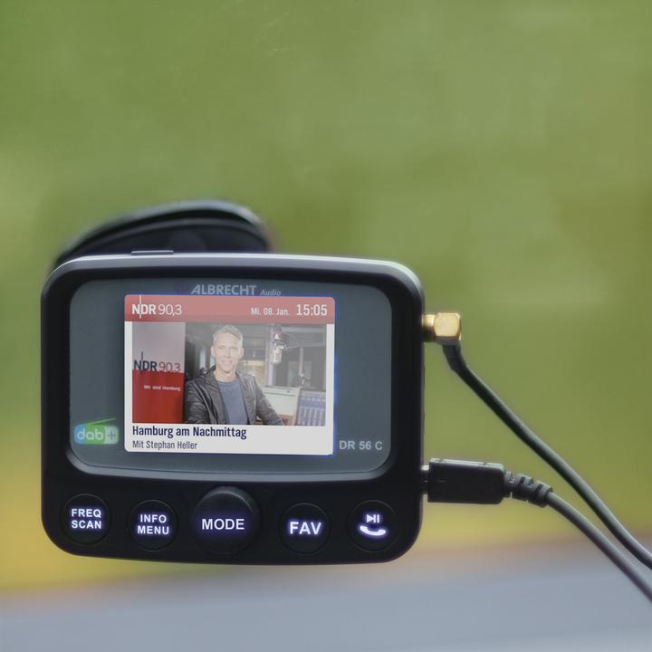 Actual product image Albrecht DR 56 C DAB+ Car radio tuner with colour display