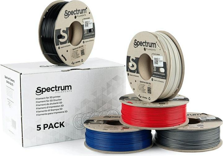 Image du produit Filament ASA 5 Pack 1.75mm (ASA, 1.75 mm, 1250 g, Blanc)