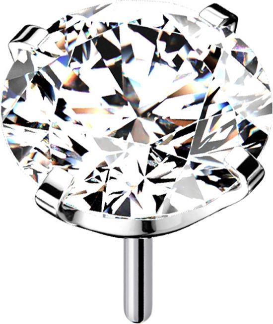 Image du produit Star Piercing Threadless argent avec cristal serti d'argent (sans laiton, Titane G23)