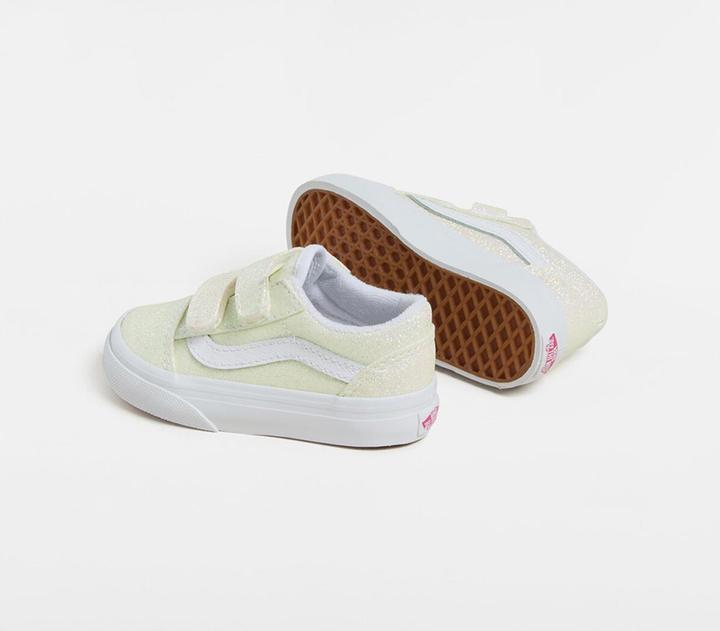 Actual product image Vans TD Old Skool V (UV GLITTER) PINK/TR WHT (26.5)
