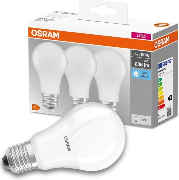 Actual product image Osram Led Base Classic A (E27, 8.50 W, 806 lm, 3 x, F)