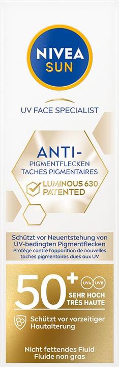 Produktbild NIVEA Sun Sun UV Face Luminous Anti-Pigments (Sonnencreme Gesicht, SPF 50, 40 ml, 500 g)