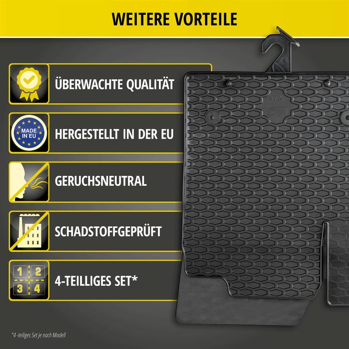 Immagine prodotto Walser Tappetini in gomma adatti per Volvo XC40 (536), 2005-2012, Tappetini auto in gomma (2 tappetini anteriori + 2 tappetini posteriori)