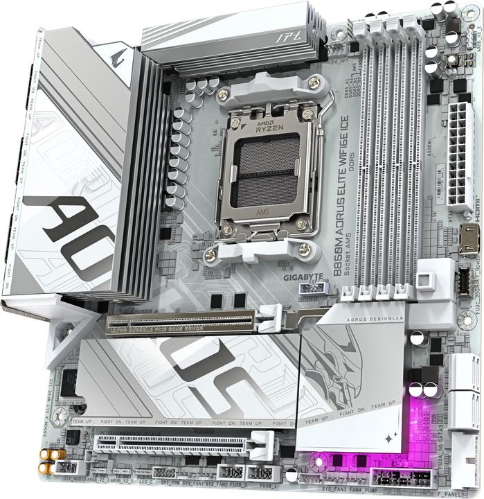 Productafbeelding Gigabyte B850M AORUS Elite WIFI6E ICE (AM5, AMD B850, mATX)