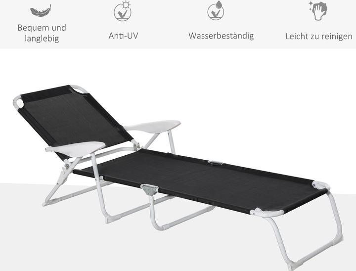 Actual product image Outsunny Sun lounger with adjustable backrest (160 cm)