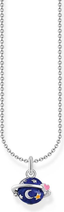 Thomas Sabo Necklace with colourful silver Saturn pendant (925 silver, Enamel, 38 - 45 cm)