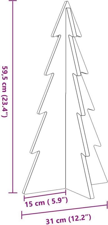 Image du produit VidaXL Arbre de Noël en bois Sapin de décoration Arbre en bois 59,5cm Pin massif