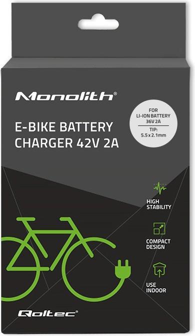 Produktbild Qoltec Ładowarka do baterii roweru elektrycznego 36V | 42V | 2A | 5.5*2.1 (E-Bike Ladegerät)