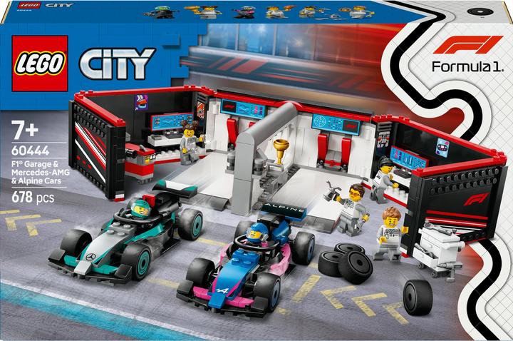 Immagine prodotto LEGO F1 Garage mit Mercedes-AMG & Alpine Rennautos (60444, LEGO City)