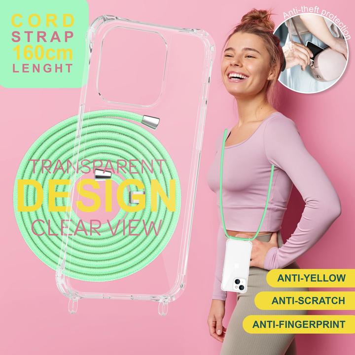 Image du produit Nalia Étui transparent avec chaîne à porter autour du cou