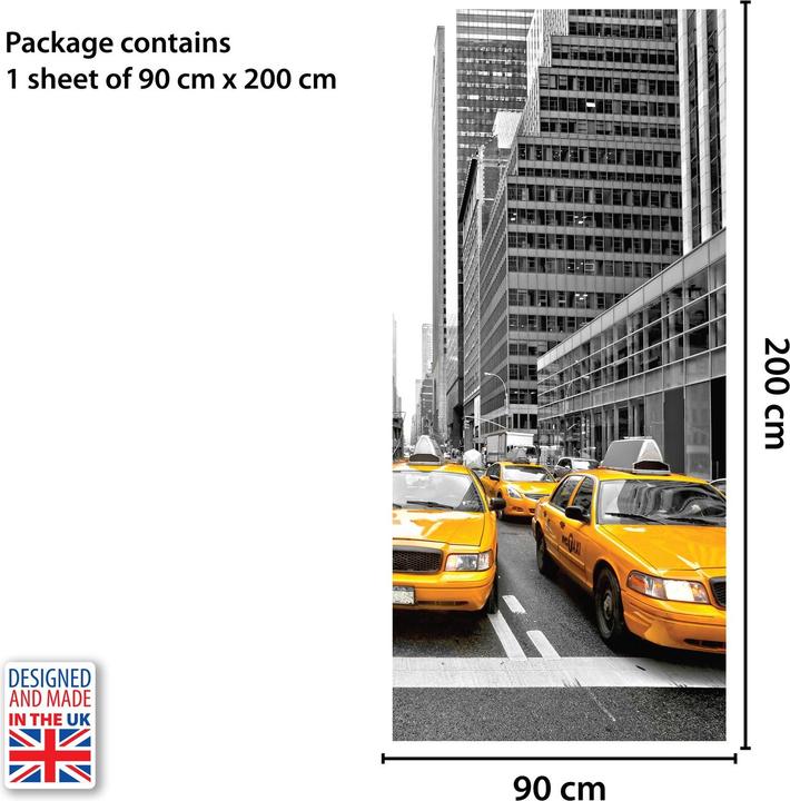 Actual product image Walplus wall tattoo New York Door Mural (90 x 200 cm)