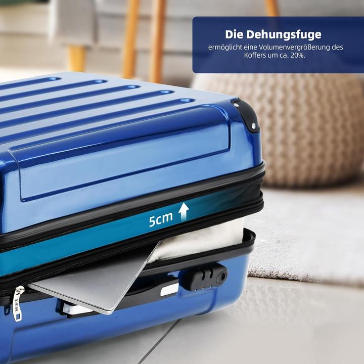 Immagine prodotto Beibye 3-tlg. Hartschalenkoffer-Set (Bagaglio a mano (fino a 50 litri), M (50 - 90l), L (90 - 115l))