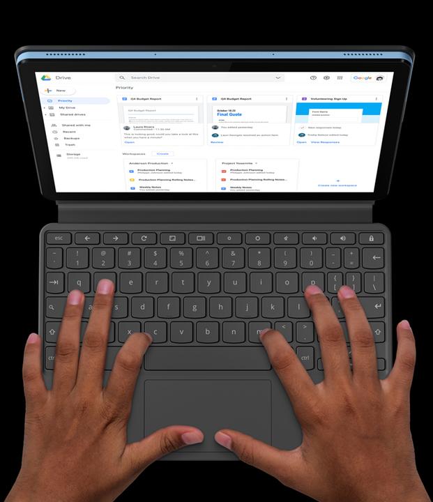 Produktbild Lenovo IdeaPad Duet Chromebook (10.10", 128 GB, Ice Blue, Iron Grey)