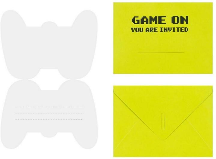 Image du produit Partydeco Carte d'invitation Game Controller mix, 6 pièces (6 pcs)