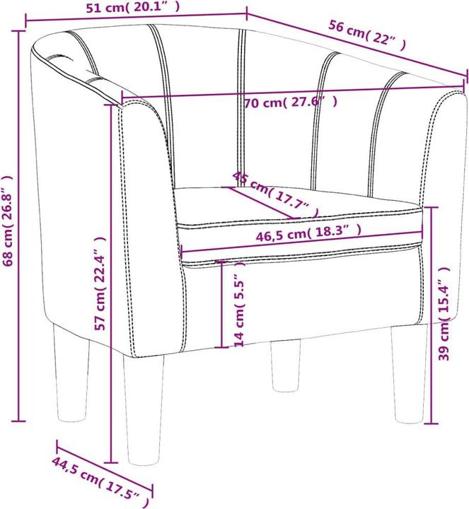 Immagine prodotto VidaXL Clubsessel Weiss Kunstleder,Farbe: Weiss,Material