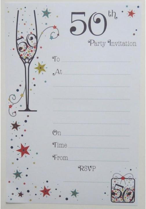 Immagine prodotto Generic 50esimo Compleanno Inviti Misura Confezione 20 (20 pz.)