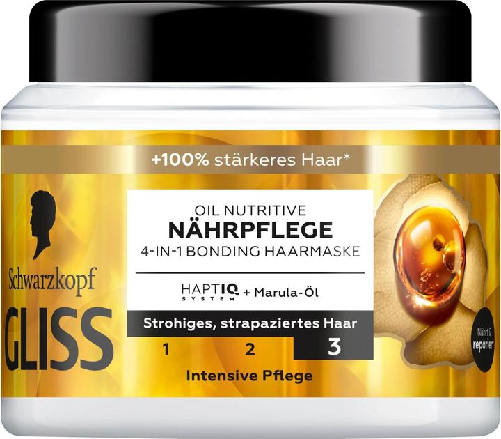 Actual product image Gliss 4-In-1 Nourishment Bond-Building Hair Mask 400ml, Oil Nutritive Hair Repair Treatment with HAP (400 ml)