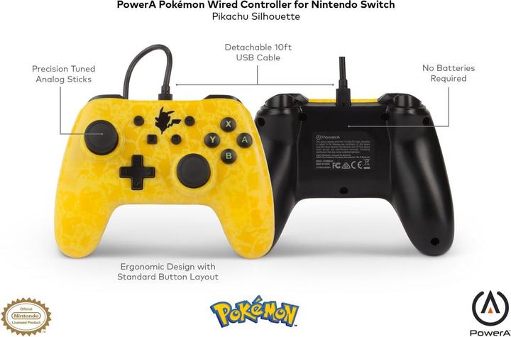 Image du produit PowerA Contrôleur filaire amélioré Pikachu (Switch)