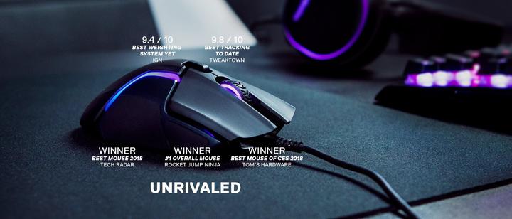 Actual product image SteelSeries Rival 600 RGB 12000 CPI TrueMove3+ Dual Optical Gaming Mouse 62446 (Cable)