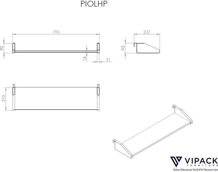 Produktbild Vipack Bett Pino mit Leiter inkl. Hängeablage (90 x 200 cm)