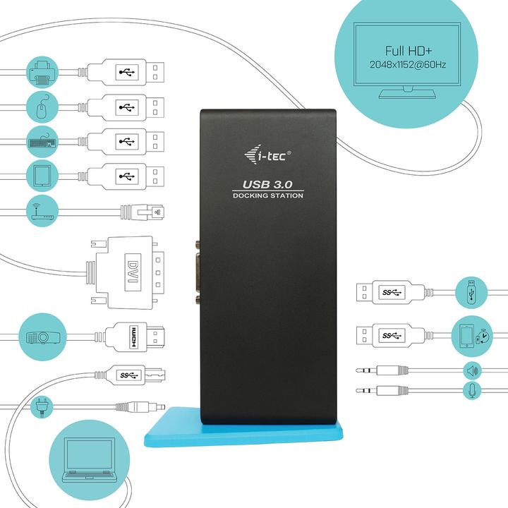 Produktbild i-tec USB 3.0 Dual Full HD Dock (USB-B, 2 Ports)