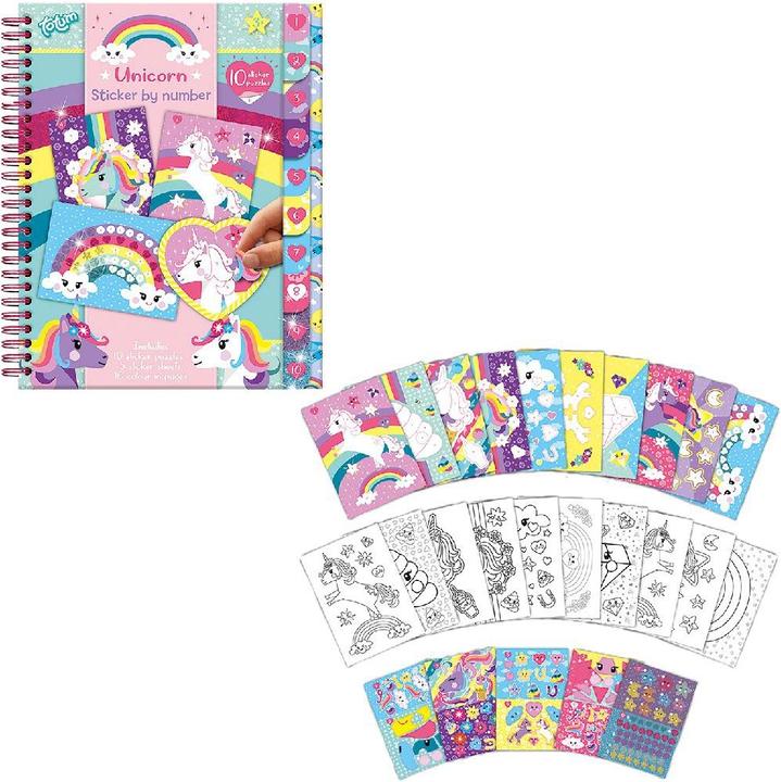 Actual product image Totum 072008 Unicorn Sticker By Number Book
