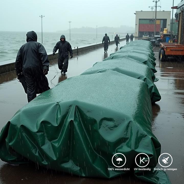 Produktbild Wiltec Abdeckplane wetterfest dunkelgrün 4x5m Polyester Gartenplane 650g/m² Ösen (4 x 5 m)