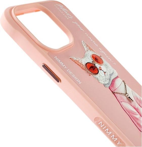 Actual product image Nimmy case iPhone 15 Pro Max 6.7" pink Glasses Cool Cat (Apple iPhone 15 Pro Max)