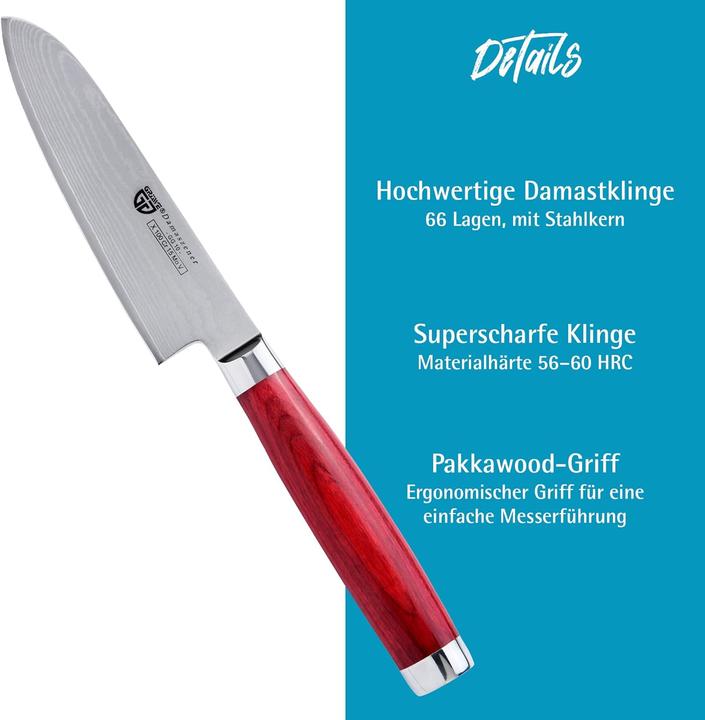 Actual product image Gräwe Damascus knife 12.5cm blade (12.50 cm)