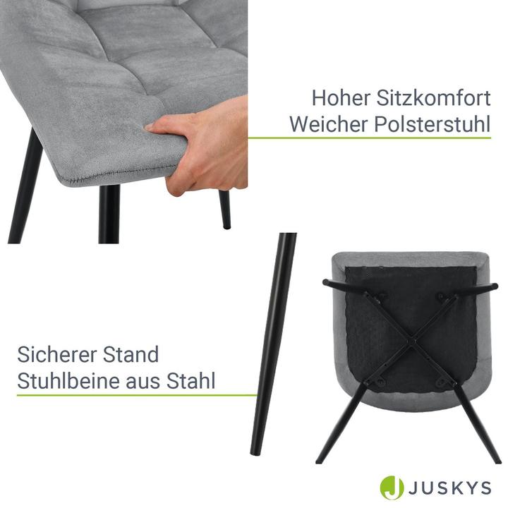 Image du produit Juskys Esszimmerstuhl Blanca Set