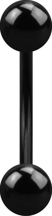 Actual product image Star Piercing Micro Banana black with two balls (without brass, Surgical steel 316L)