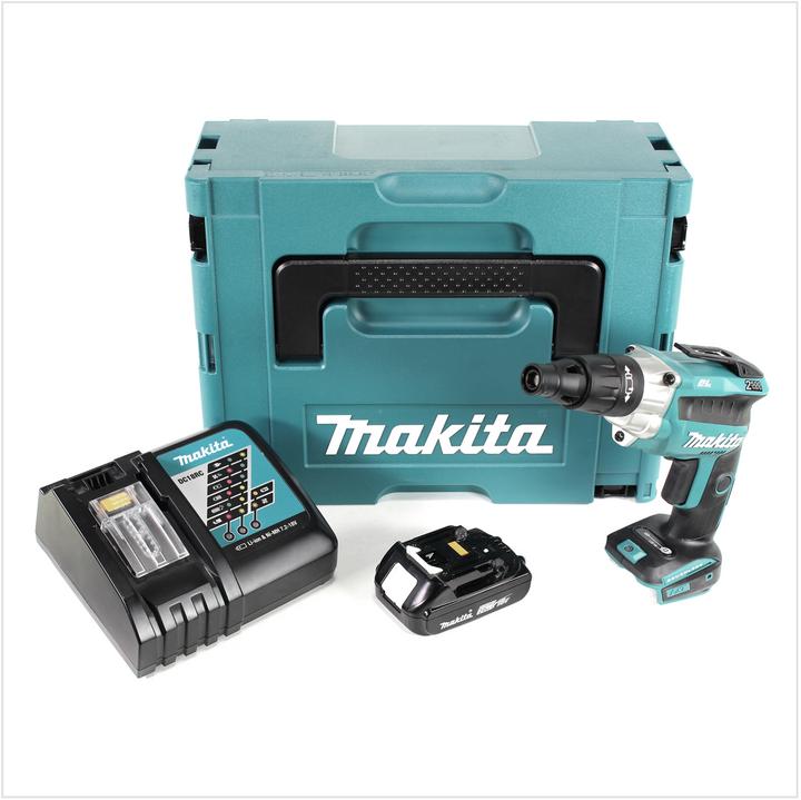 Immagine prodotto Makita DFS 251 RA1J Avvitatore a batteria per cartongesso 18 V Brushless + 1x batteria 2.0 Ah + caricatore (Batteria ricaricabile)