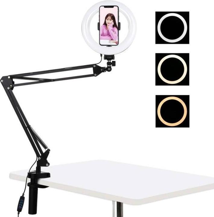 Produktbild Puluz Desktop arm stand with 20cm LED Vlogging Ring PKT3089B (Ringleuchte)