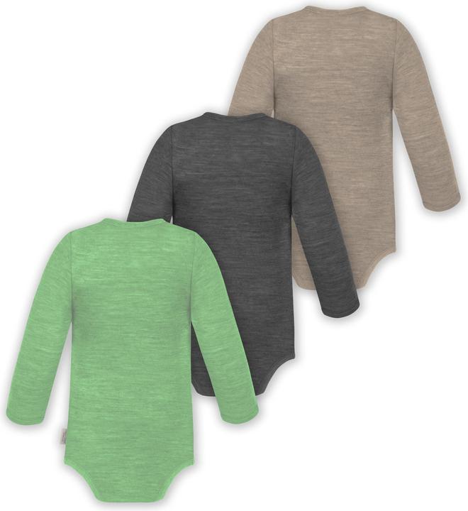 Immagine prodotto Normani Confezione da 3 pezzi di body a maniche lunghe in merino per bambino e bambina - 9355 (50)