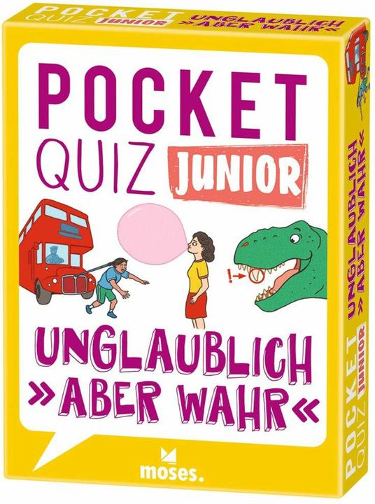 Produktbild MOS50192 - Pocket Quiz junior - Unglaublich, aber wahr, Kartenspiel, 1+ Spieler (DE-Ausgabe) (Deutsch)