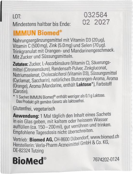 Nährwerte und Zutaten Biomed Immun Granulat 20 Beutel (20 Stück, Granulat, 137 g)