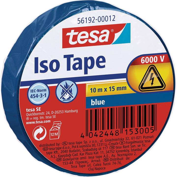 Produktbild tesa Elektro Isolierband, hitzebeständiges Klebeband zum Isolieren, Reparieren & Bündeln (15 mm)