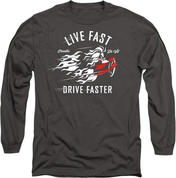 Immagine prodotto Disney Villains Live Fast, Drive Faster Maglietta Crudelia De Mon Adulto Unisex (XL)
