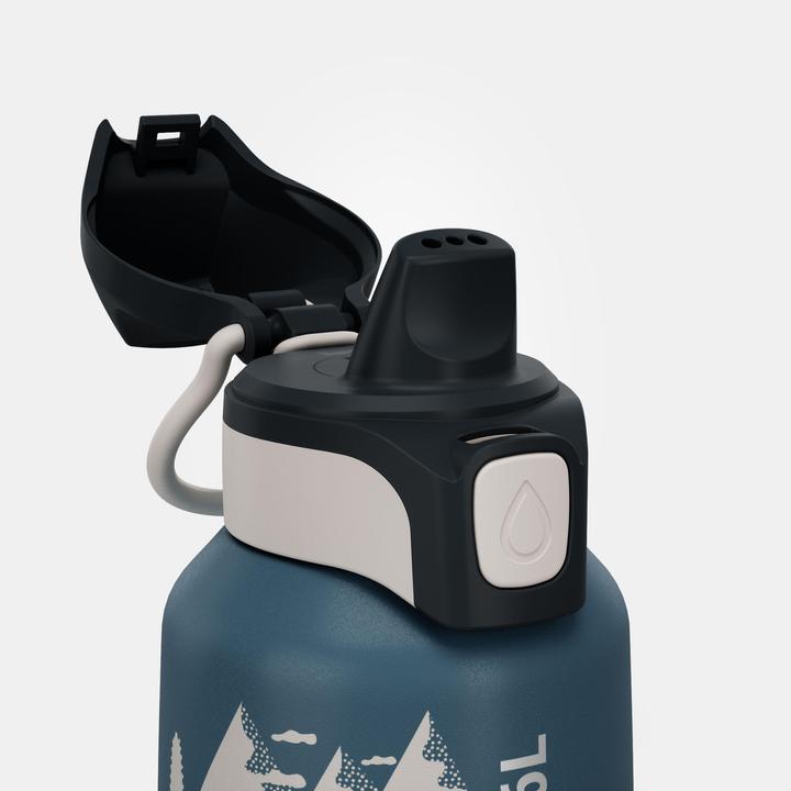 Immagine prodotto Quechua Borraccia per bambini 0,6 l in acciaio inox con chiusura rapida per escursioni - blu (0.60 l)