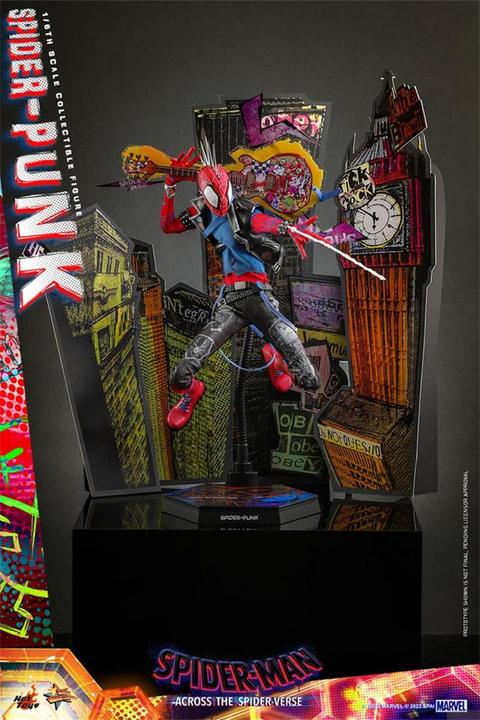 Actual product image Hot Toys Spider-Man: Across the Spider-Verse Movie Masterpiece Action Figure 1/6 Spider-Punk 32 cm