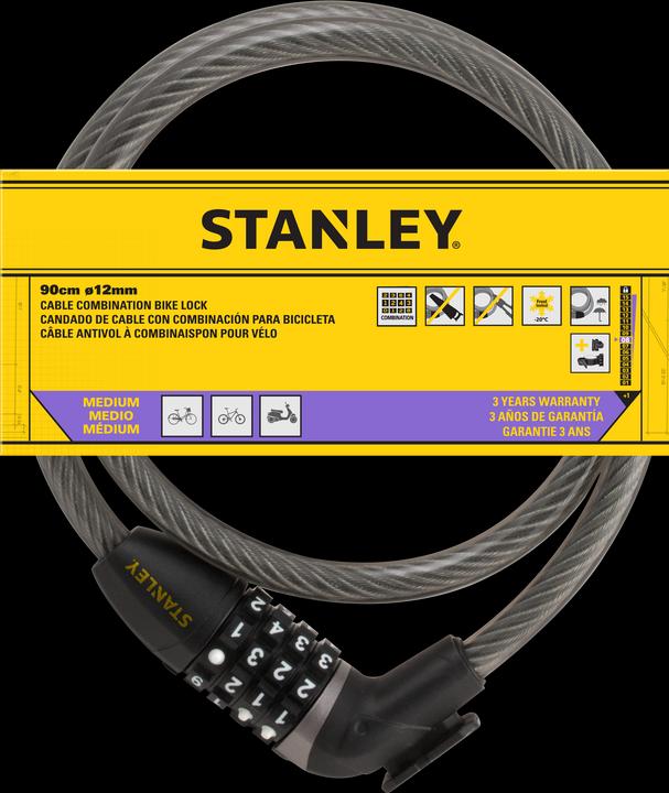 Actual product image Stanley Cable lock 12mm x 900mm, 4 digits (90 cm)