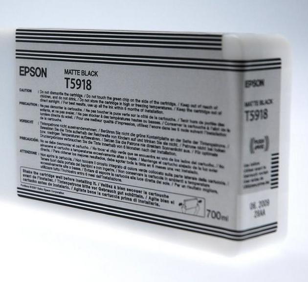Actual product image Epson T5918 Ink Cartridge Matte Black Standard Capacity 700ml 1-pack (MBK)