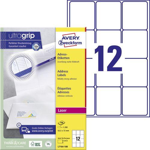 Avery Dennison Etiquette d'adresse, 63.5 x 72 mm, blanc