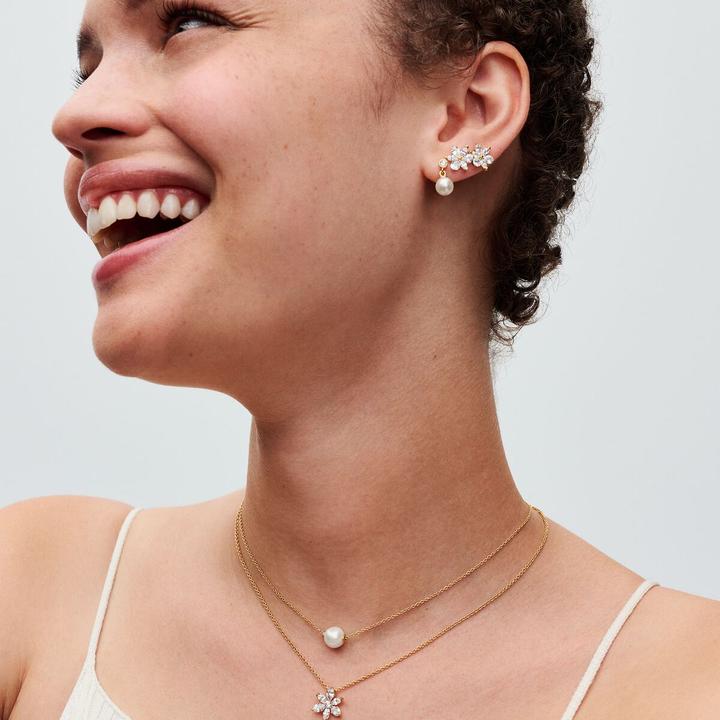 Produktbild Pandora Ohrstecker Treated Freshwater Cultured Pearl & Stone Drop Vergoldet (Metall, Vergoldet)