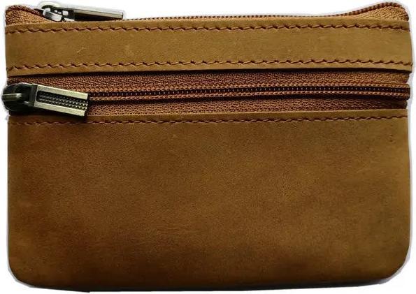 Only-Bags.Store Vintage Crazy Horse Leder Münze Geldbörse Echtes Leder Reissverschluss Münze Brieftasche Retro Key