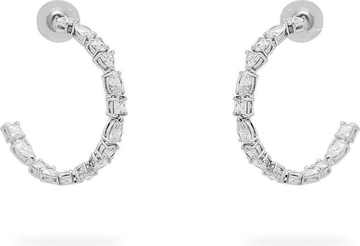 Actual product image Swarovski Tennis Deluxe Mixed Hoop Earrings (Swarovski Metal)