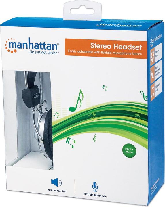 Actual product image Manhattan Stereo Head Set Stainless Steel Flexible Microphone (Cable)